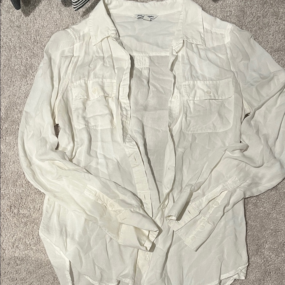 American Eagle Outfitters Off-White Button-Down Shirt